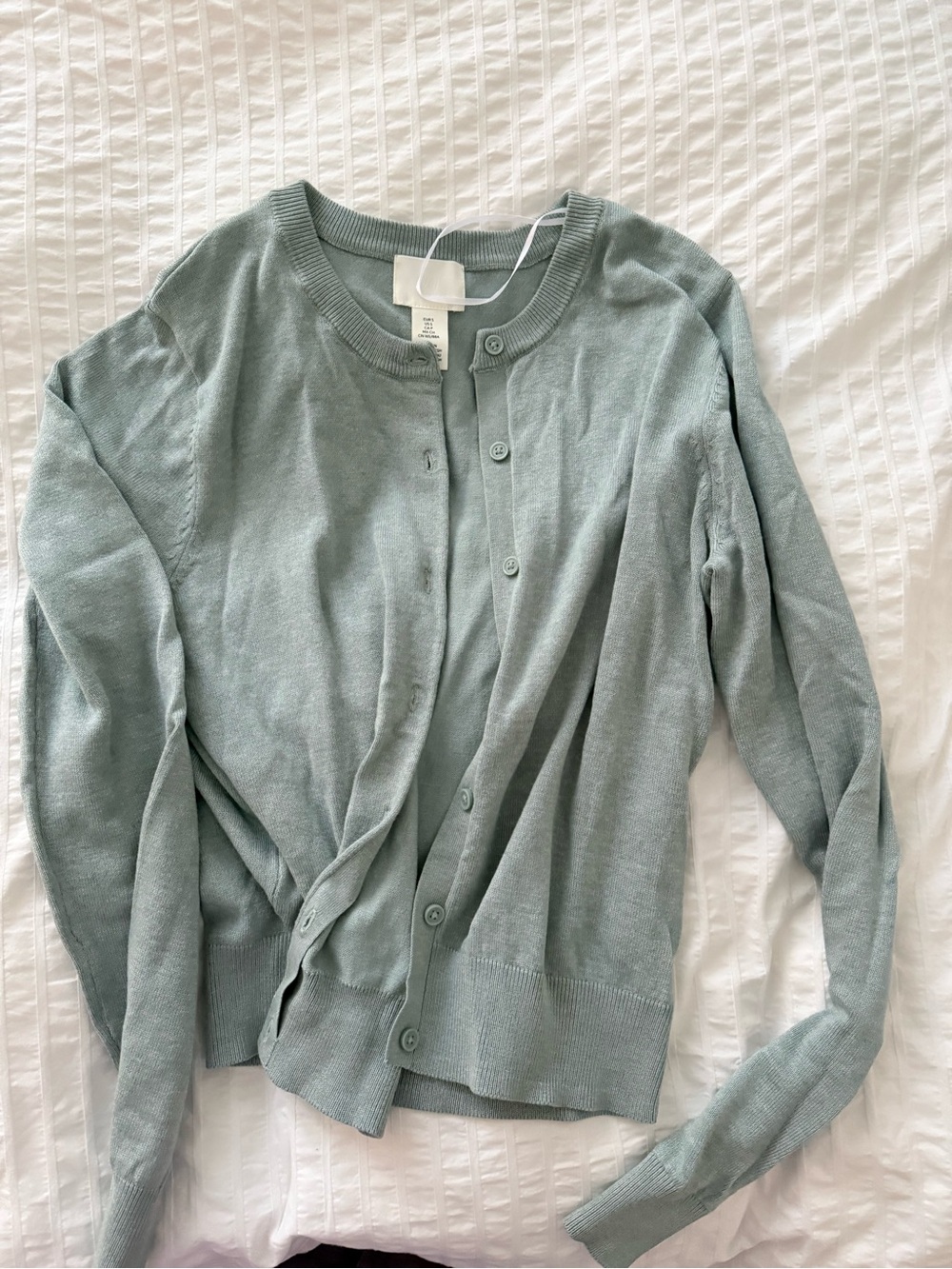H&M Sage Green Button-Front Women's Cardigan